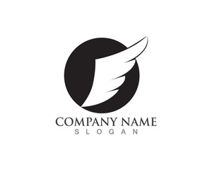 Black wing logo symbol for a professional designer