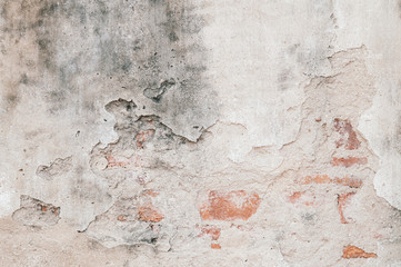 Grey light tone rough ruin concrete wall background