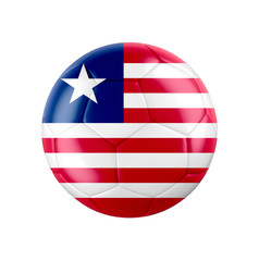 Soccer football ball with flag of Liberia