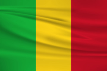 Illustration of a waving flag of the Mali