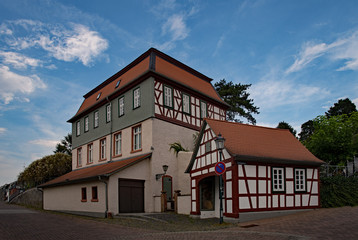 Fachwerkhaus in der Altstadt von Ober-Ramstadt in Hessen, Deutschland 