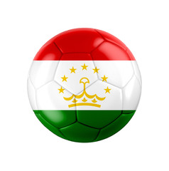 Fototapeta premium Soccer football ball with flag of Tajikistan