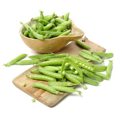 Fresh peas isolated on white background