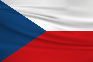 Czech Republic flag vector icon, Czech Republic flag waving in the wind.