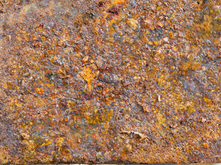The surface of steel with rust.