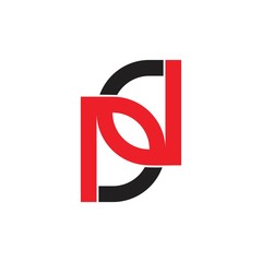 abstract letter sn geometric line logo vector