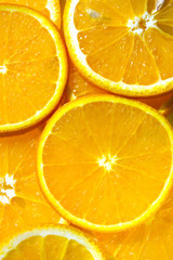 slice  of bright color oranges. Texture background ripe juicy fruits oranges. Product Image...