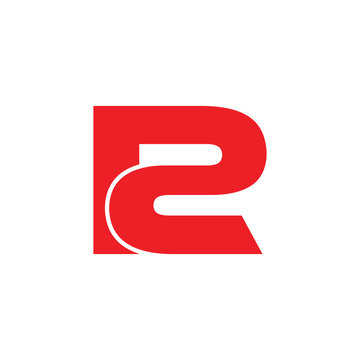 letter r2 simple logo vector