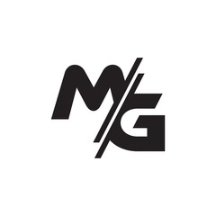 letter mg slice monograml logo vector - obrazy, fototapety, plakaty