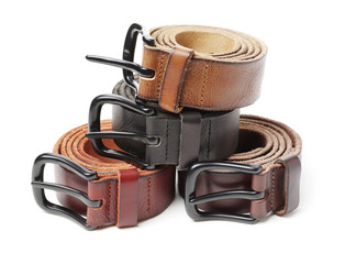 Belts on a white background