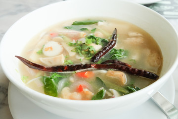 Chicken Tom Yum soup, Thai spicy food