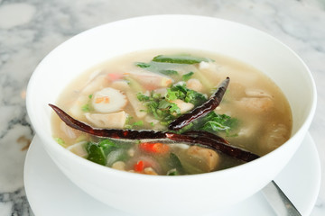 Chicken Tom Yum soup, Thai spicy food