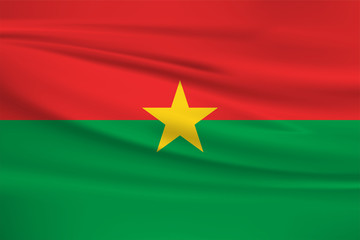 Illustration of a waving flag of the Burkina Faso