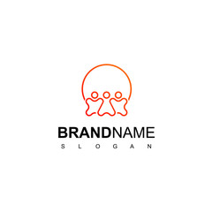 Flat People Logo Vector In Isolated White Background