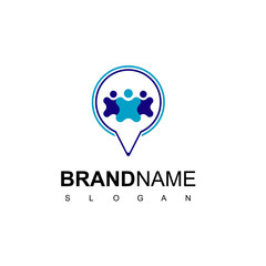 Flat People Logo Vector In Isolated White Background