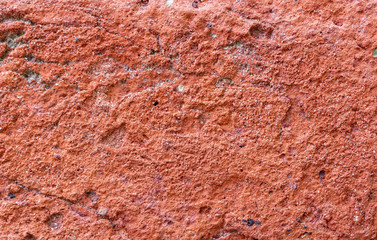 old red grain brick texture, bright ginger background, ancient wall close up ; orange clay macro