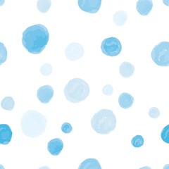水彩風水玉の壁紙（青、ブルー、水色）
