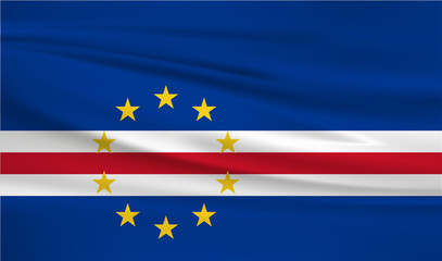 Illustration of a waving flag of the Cape Verde