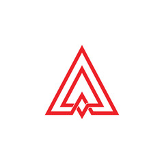 triangle arrow overlapping lines monogram logo vector