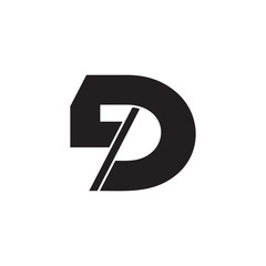 letter dp geometric arrow logo vector