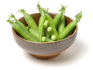 Fresh peas isolated on white background 