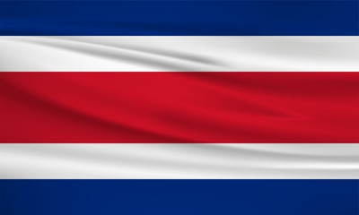 Illustration of a waving flag of the Costa Rica