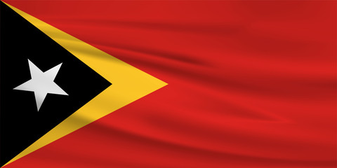 Illustration of a waving flag of the East Timor
