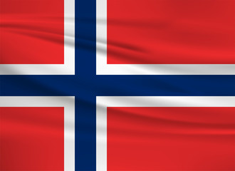 Fototapeta premium Illustration of a waving flag of the Norway