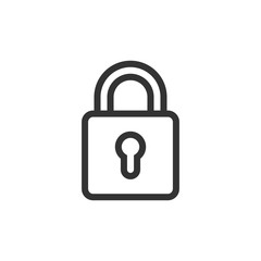 Padlock icon in flat style. Lock vector illustration on white isolated background. Private business concept.