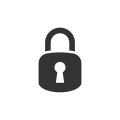 Padlock icon in flat style. Lock vector illustration on white isolated background. Private business concept.