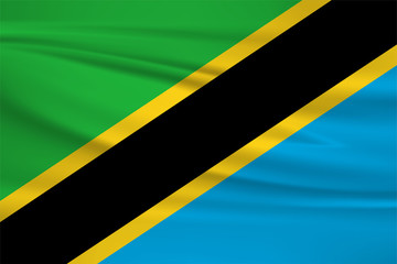 Illustration of a waving flag of the Tanzania