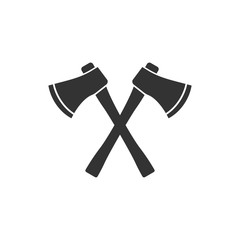 Axe icon in flat style. Lumberjack vector illustration on white isolated background. Blade business concept.