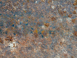 The surface of steel with rust.
