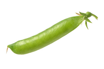 Fresh peas isolated on white background 