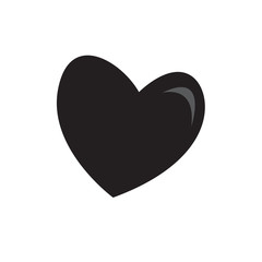 silhouette of black heart vector logo icon isolated on white background