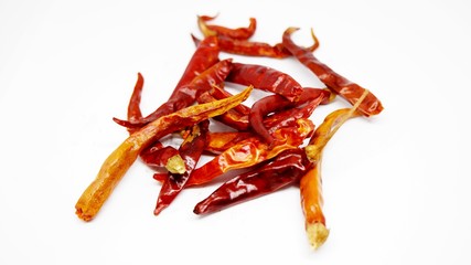 red chili peppers isolated on white background