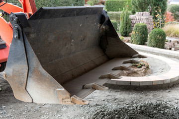 Excavator bucket. Heavy scoop of a excavator