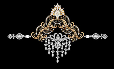 Decorative elegant luxury design.Vintage elements in baroque, rococo style.Design for cover, fabric, textile, wrapping paper .