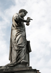 marble statue of Saint Peter holding the keys of Paradise in Vat