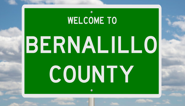 Rendering Of A Green 3d Highway Sign For Bernalillo County