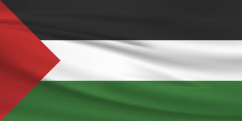 Illustration of a waving flag of the Palestine