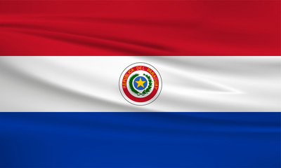 Illustration of a waving flag of the Paraguay