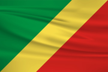 Illustration of a waving flag of the Republic of Congo