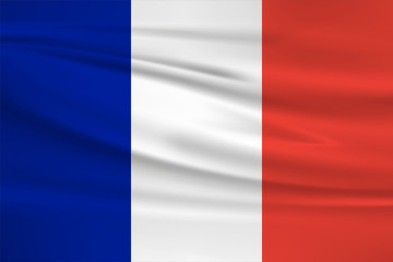 Illustration of a waving flag of the France