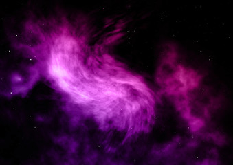 Far being shone nebula and star field. 3D rendering