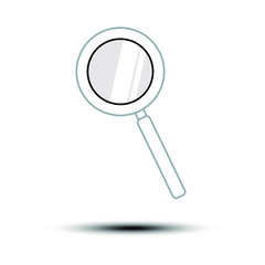 Magnifying glass. Isolated illustration on a white background. Vector. Flat icon of magnifier.