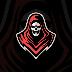 Grim reaper esport gaming mascot badge logo template