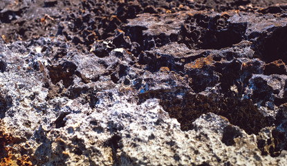 lava rock along the coastline