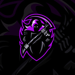 Ninja  team mascot for esports and badge team logo vector