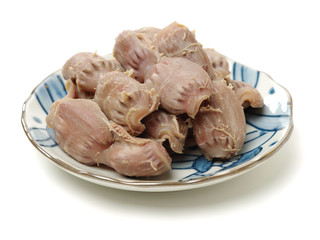 chicken gizzard on white background